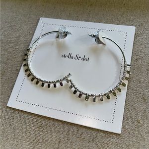 Stella & Dot Petal Hoops Silver